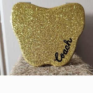 🖤Coach Gold Glitter Butterfly Compact Mirror